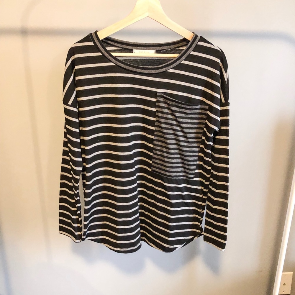 Cherish Long Sleeve Pock Striped Shirt